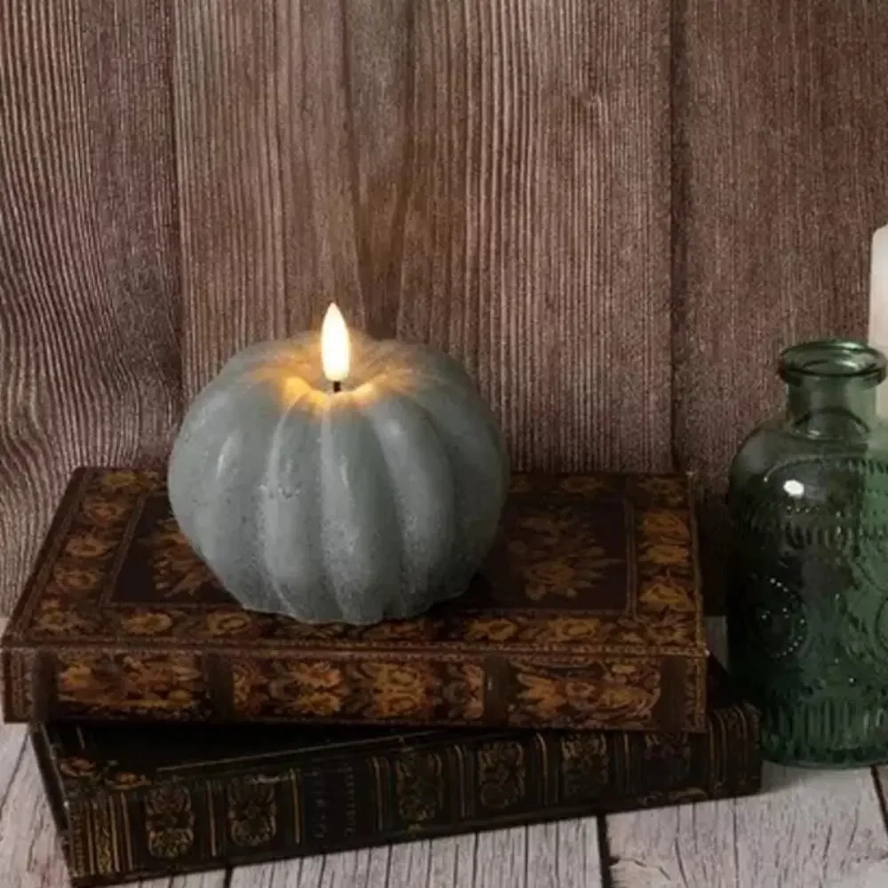 NEW Hobby Lobby Pumpkin LED Candle Green Viral